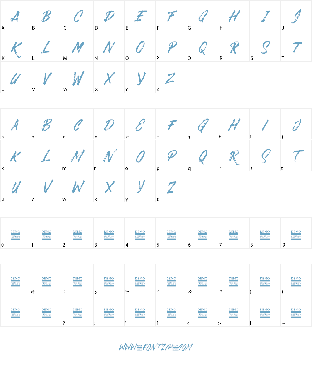 DABRUSH Font Character